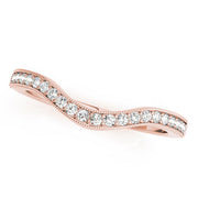 Milgrain Curved Half Eternity Ring in Gold & Platinum
