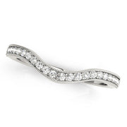 Milgrain Curved Half Eternity Ring in Gold & Platinum