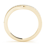 Milgrain Curved Half Eternity Ring in Gold & Platinum