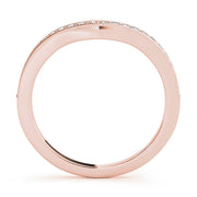 Milgrain Curved Half Eternity Ring in Gold & Platinum