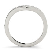 Milgrain Curved Half Eternity Ring in Gold & Platinum
