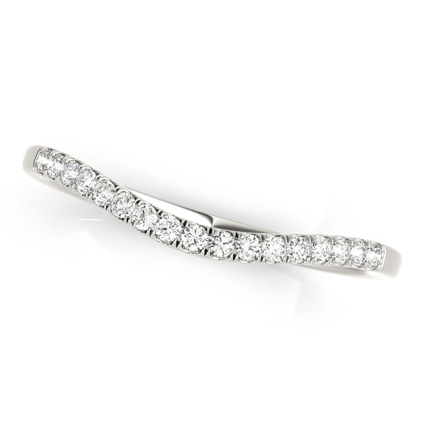 U-Prong Curved Half Eternity Ring in Gold & Platinum