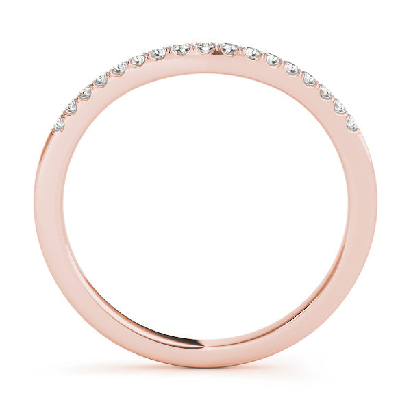 U-Prong Curved Half Eternity Ring in Gold & Platinum