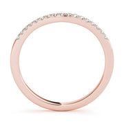 U-Prong Curved Half Eternity Ring in Gold & Platinum