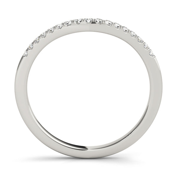 U-Prong Curved Half Eternity Ring in Gold & Platinum