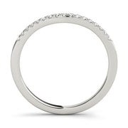 U-Prong Curved Half Eternity Ring in Gold & Platinum