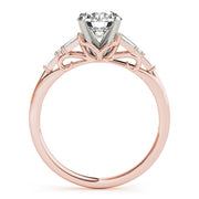Brilliant Fancy Shape Baguette Remounts Round Diamond Engagement Ring in 10K/14K gold and platinum with certified lab-grown or natural diamonds