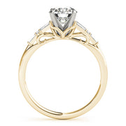 Brilliant Fancy Shape Baguette Remounts Round Diamond Engagement Ring in 10K/14K gold and platinum with certified lab-grown or natural diamonds