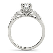 Brilliant Fancy Shape Baguette Remounts Round Diamond Engagement Ring in 10K/14K gold and platinum with certified lab-grown or natural diamonds