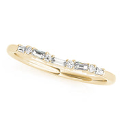 Alternating Round & Fancy Baguette Half Eternity Ring in 10K/14K gold and platinum with certified lab-grown or natural diamonds