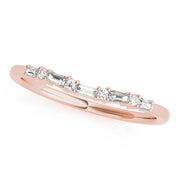 Alternating Round & Fancy Baguette Half Eternity Ring in Gold & Platinum