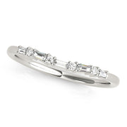 Alternating Round & Fancy Baguette Half Eternity Ring in Gold & Platinum