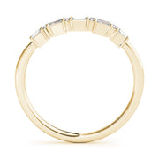 Alternating Round & Fancy Baguette Half Eternity Ring in Gold & Platinum