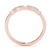 Alternating Round & Fancy Baguette Half Eternity Ring in Gold & Platinum