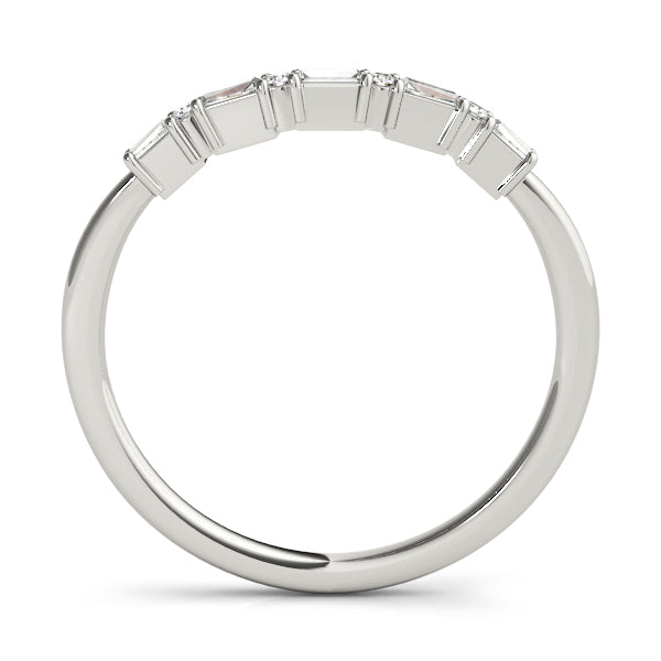 Alternating Round & Fancy Baguette Half Eternity Ring in Gold & Platinum