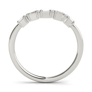 Alternating Round & Fancy Baguette Half Eternity Ring in Gold & Platinum