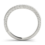 Curved Milgrain Half Eternity Ring in Gold & Platinum