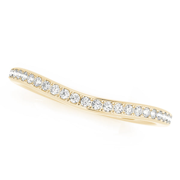 Single Row Prong Set Curved Half Eternity Ring in 10K/14K gold and platinum with certified lab-grown or natural diamonds