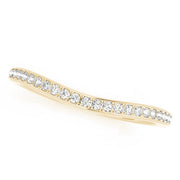 Single Row Prong Set Curved Half Eternity Ring in 10K/14K gold and platinum with certified lab-grown or natural diamonds