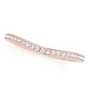 Single Row Prong Set Curved Half Eternity Ring in Gold & Platinum