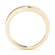 Single Row Prong Set Curved Half Eternity Ring in Gold & Platinum