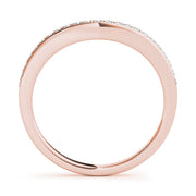 Single Row Prong Set Curved Half Eternity Ring in Gold & Platinum