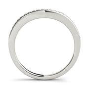 Single Row Prong Set Curved Half Eternity Ring in Gold & Platinum