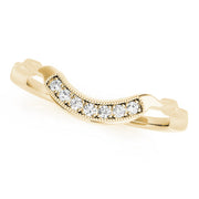 Vintage Milgrain Curved Half Eternity Ring in 10K/14K gold and platinum with certified lab-grown or natural diamonds