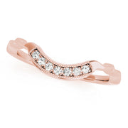 Vintage Milgrain Curved Half Eternity Ring in Gold & Platinum