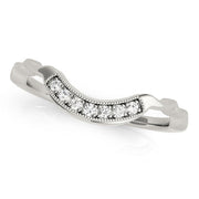 Vintage Milgrain Curved Half Eternity Ring in Gold & Platinum