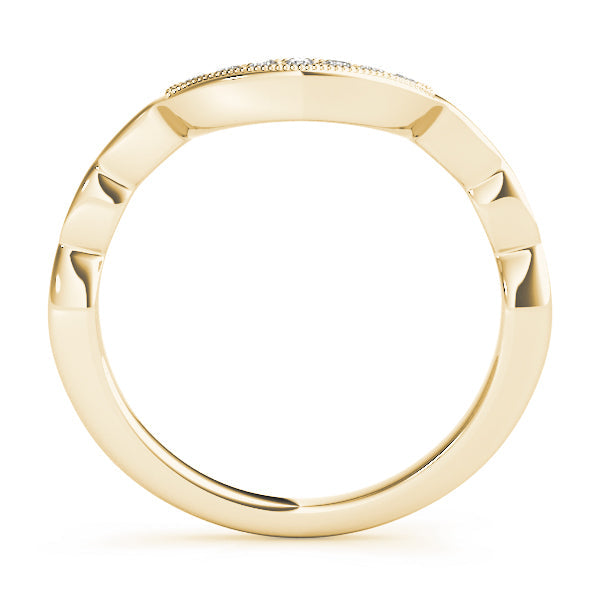 Vintage Milgrain Curved Half Eternity Ring in Gold & Platinum