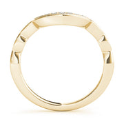 Vintage Milgrain Curved Half Eternity Ring in Gold & Platinum
