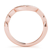 Vintage Milgrain Curved Half Eternity Ring in Gold & Platinum