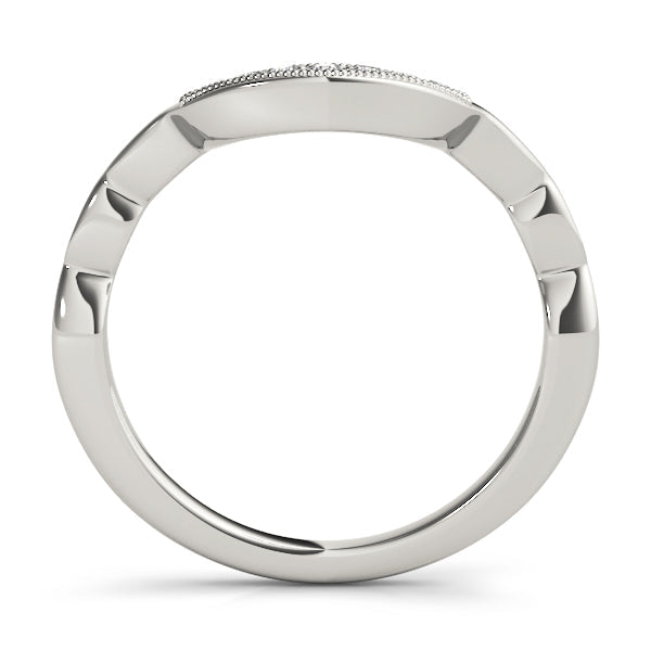 Vintage Milgrain Curved Half Eternity Ring in Gold & Platinum