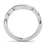 Vintage Milgrain Curved Half Eternity Ring in Gold & Platinum