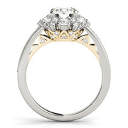 Romantic Halo Round Diamond Engagement Ring in 10K/14K gold and platinum with certified lab-grown or natural diamonds