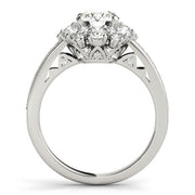 Romantic Halo Round Diamond Engagement Ring in 10K/14K gold and platinum with certified lab-grown or natural diamonds
