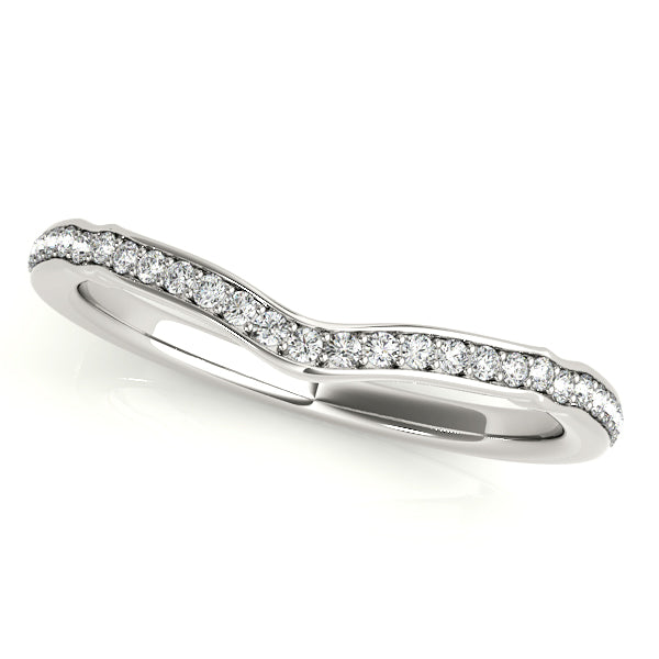 Prong in Channel Curved Half Eternity Ring in 10K/14K gold and platinum with certified lab-grown or natural diamonds