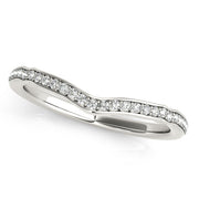 Prong in Channel Curved Half Eternity Ring in Gold & Platinum