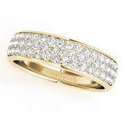 Multiple Row Pavé Set Half Eternity Ring in 10K/14K gold and platinum with certified lab-grown or natural diamonds