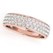 Multiple Row PavÃ£Â© Set Half Eternity Ring in Gold & Platinum