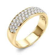 Multiple Row PavÃ£Â© Set Half Eternity Ring in Gold & Platinum