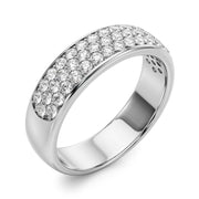 Multiple Row PavÃ£Â© Set Half Eternity Ring in Gold & Platinum