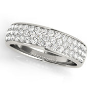 Multiple Row PavÃ£Â© Set Half Eternity Ring in Gold & Platinum