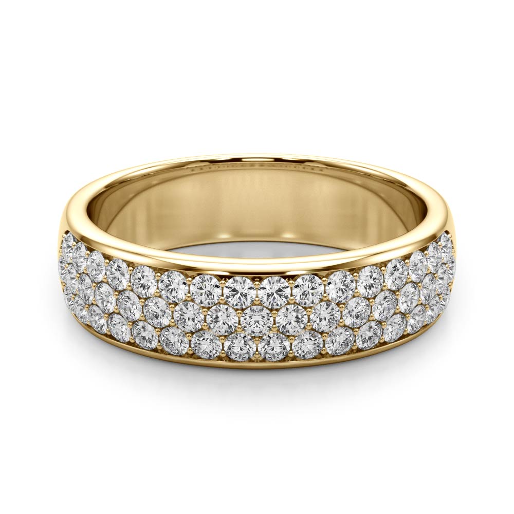 Multiple Row PavÃ£Â© Set Half Eternity Ring in Gold & Platinum