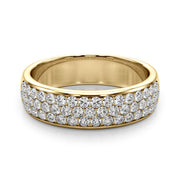 Multiple Row PavÃ£Â© Set Half Eternity Ring in Gold & Platinum