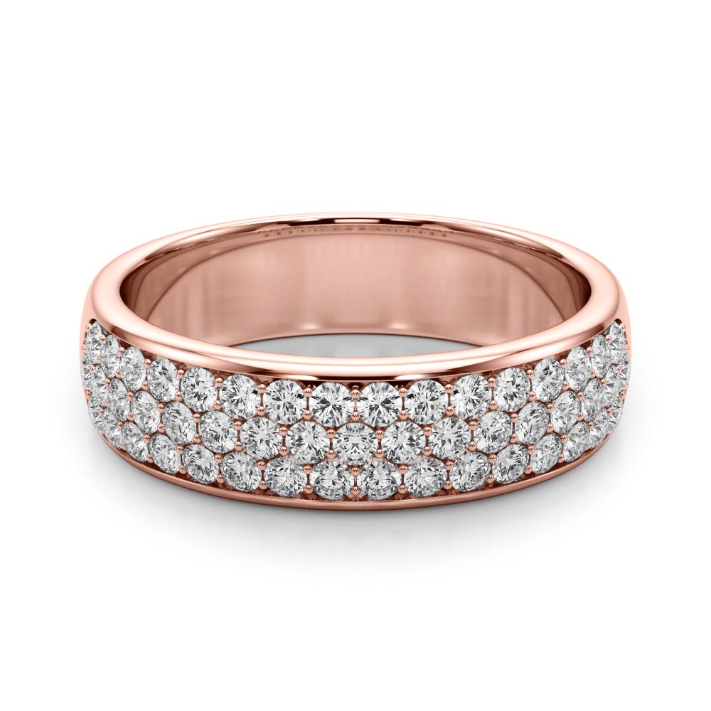 Multiple Row PavÃ£Â© Set Half Eternity Ring in Gold & Platinum