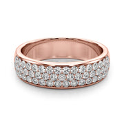 Multiple Row PavÃ£Â© Set Half Eternity Ring in Gold & Platinum