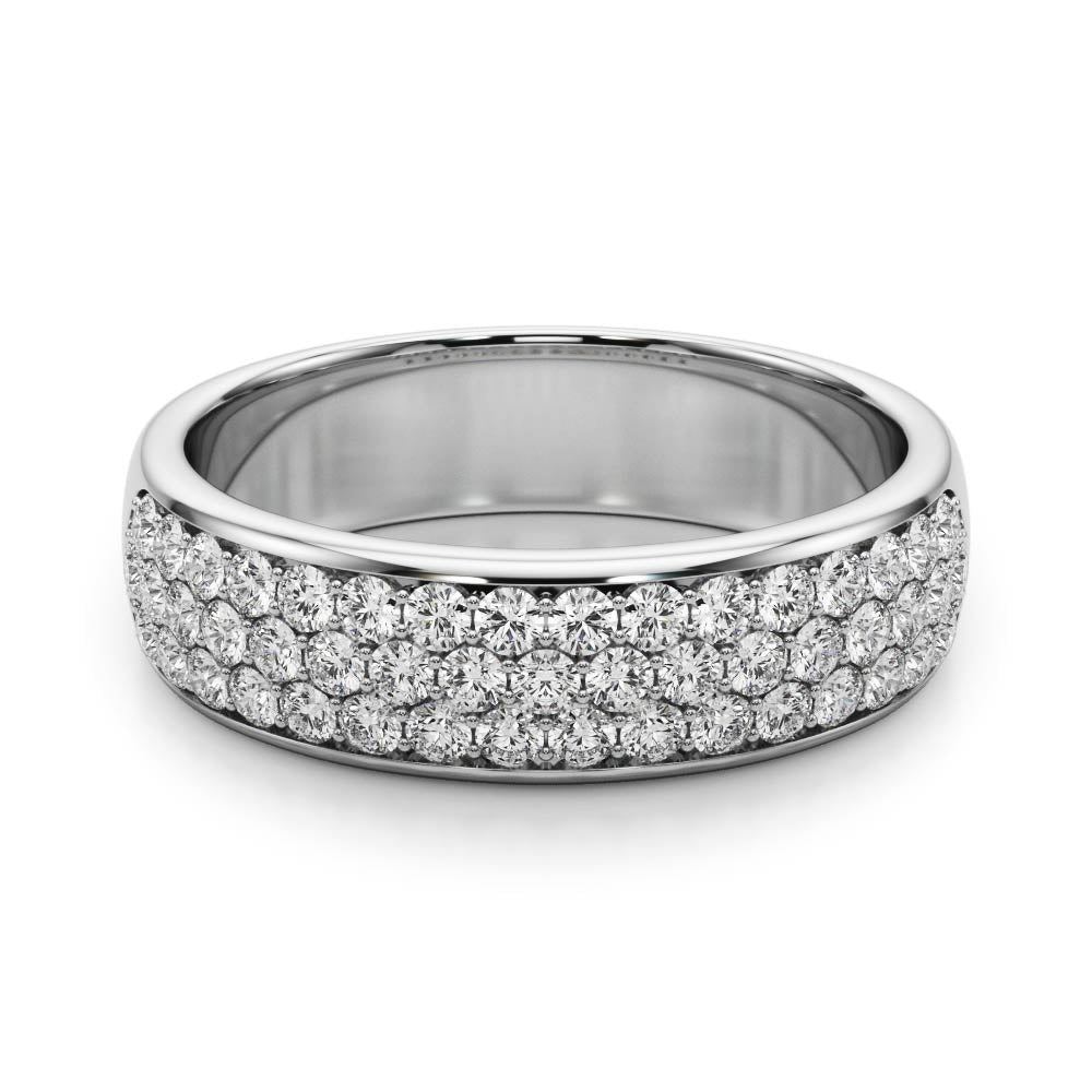 Multiple Row PavÃ£Â© Set Half Eternity Ring in Gold & Platinum