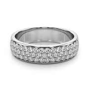 Multiple Row PavÃ£Â© Set Half Eternity Ring in Gold & Platinum